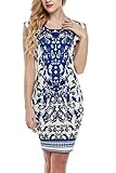 ANGVNS Ladies Patterned Stretch Slim Stretchy Bodycon Cocktail Party Dress