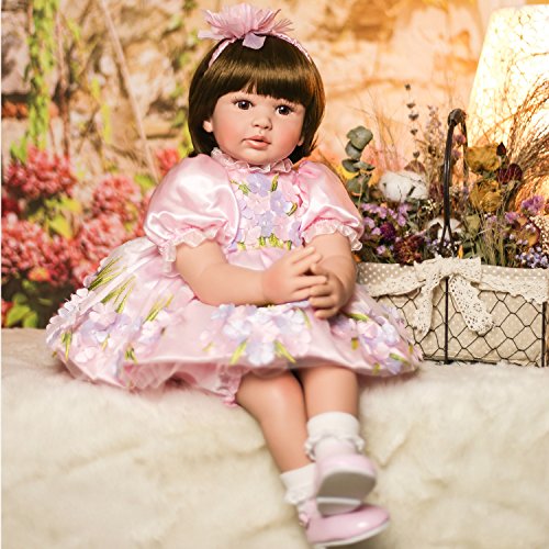 Pursue Baby Beautiful Real Looking Reborn Toddler Girl Doll Princess Savita, 24 Inch Realistic Weighted Baby Doll Infant