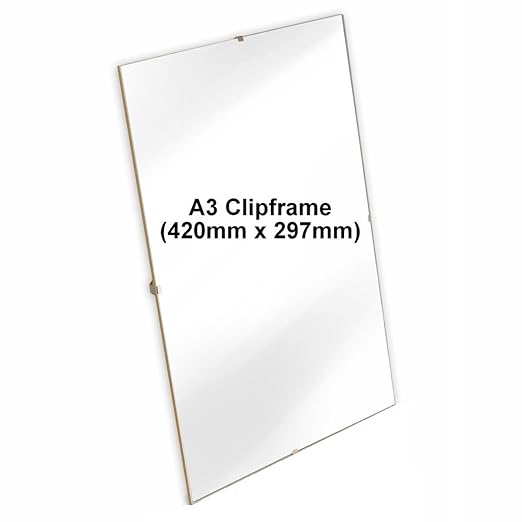 3 x A3 Clipframe (420mm x 297mm) Frameless Photo Frame Poster Acrylic