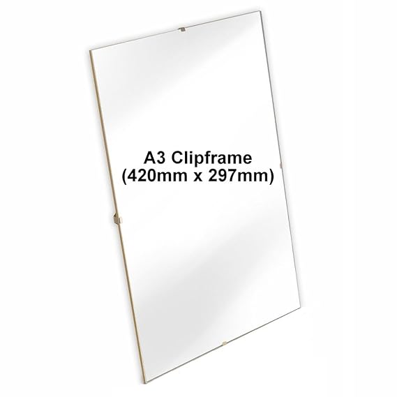 3 x A3 Clipframe (420mm x 297mm) Frameless Photo Frame Poster Acrylic