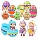 Billon Speed Easter Eggs Filled with Plush Rabbit 6pcs Surprise Eggs,Colorful Plastic Eggs Hunt for Children Reward Girls