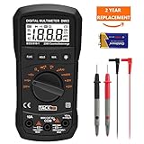 Multimeter,TACKLIFE DM03 Auto Ranging Multi Tester, Measures AC & DC Voltage and Current, Resistance, Continuity, Frequency, Diode Electronic Tester, Digital Multimeter with Backlit LCD
