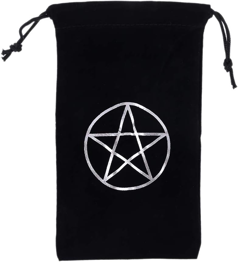 Geesy 1pc Velvet Pentagram Tarot Card Storage Bag Toy Jewelry Mini Drawstring Package Board Game Tarot Card Drawstring Bag 1911cm