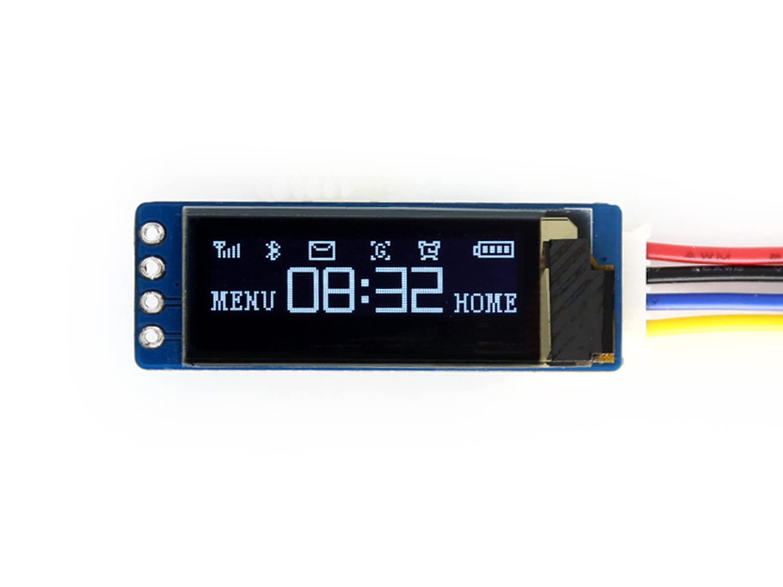 Waveshare General 0.91inch OLED Display Module 128x32 Pixels with Embedded Controller, Communicating via I2C Interface