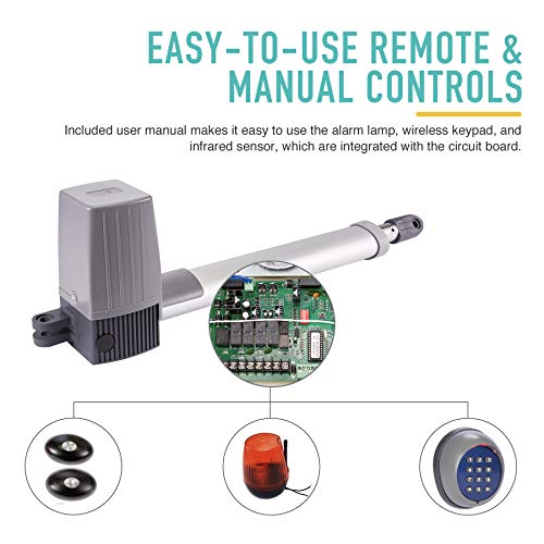 COZ Gate Openers with Remotes, Automatic Dual Arm Swing Gate Motors