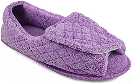 Muk Luk Womens Adjustable Open Toe Slipper (L, Lilac)