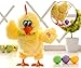 LKOUS Walking Egg Laying Chicken with Lights Sound 'N Music- Great Easter Gift!(Yellow)