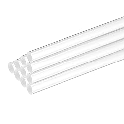 MECCANIXITY 10 Pcs Acrylic Round Rods 9/32" x