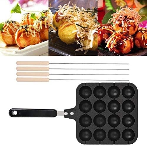 Takoyaki Pan Cast Iron - Non-Stick Takoyaki Grill Pan Plate Cooking Baking Mold Tray