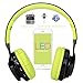 Riwbox Bluetooth Headset, AB005 Wireless Headphones 5.0 with Microphone Foldable Headphones with TF Card FM Radio and LED Light for Cellphones and All Bluetooth Enabled Devices (Black&Yellow)