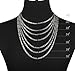 FIBO STEEL Stainless Steel Mens Womens Necklace Figaro Chain 5mm Wide, 18 inches