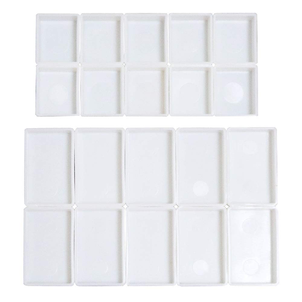 Plastic Empty Watercolor Paint Pans 10Pcs Full Pans and 10Pcs Half Pans