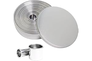 AOOTOOSPORT 12-Piece Stainless Steel Cookie Cutter Set,Round Shapes for Perfect Pastries, Biscuits, and English Muffins