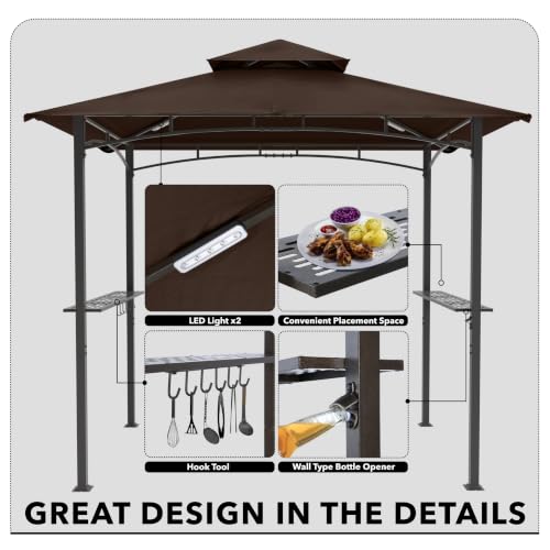 MASTERCANOPY 8x5 Grill Gazebo Review: Vented Roof Shelter with LED Lights image 22