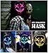 LED Halloween Mask - Aditomo LED Purge Mask Glowing Mask LED Mask Light Up Mask for Halloween Festival Party Adults Children White