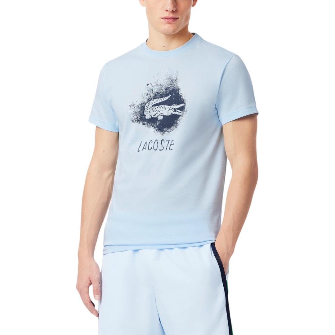 Lacoste Men’s Ultra Dry Graphic T-Shirt, Baby Blue, X-Large