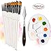 ATMOKO Acrylic Paint Brush Set Atmoko 12 Pieces Paint Brushes With Tray Palette And Palette Knife Nylon Hair Brush For Watercolor Oil Painting Perfect For Beginners Kids Artists
