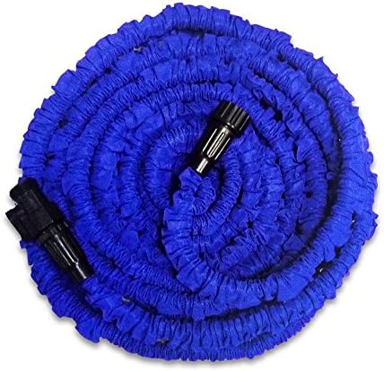 Expandable Garden Hose, GenLed 50FT Strongest Expanding Garden Hose on the Market with Triple Layer Latex Core & Latest Improved Extra Strength Fabric Protection for All Your Watering Needs(Blue)