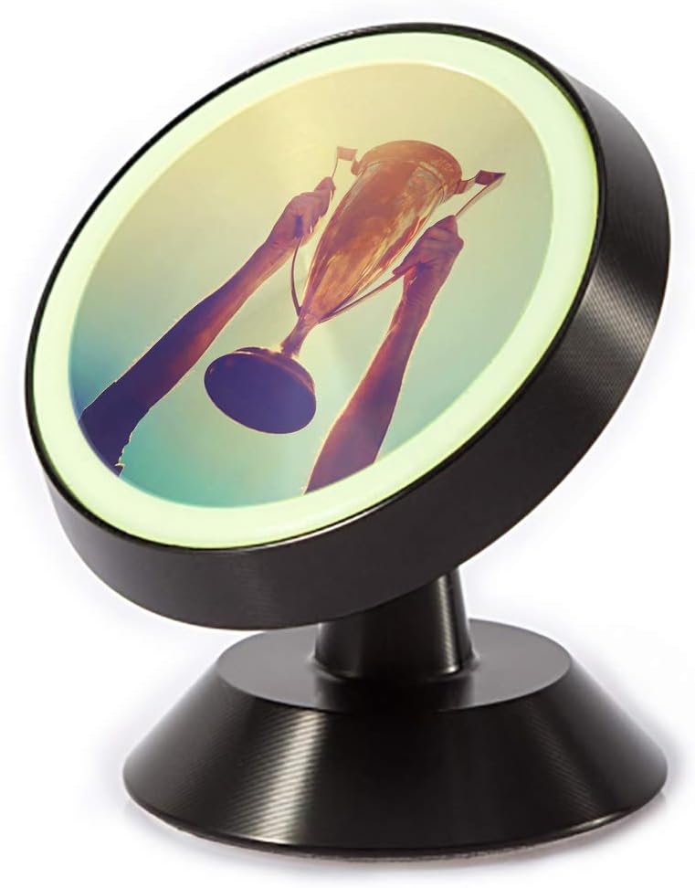 Tinmun Magnetic Phone Car Mount, Man Holding Up Gold Trophy Universal Car Phone Holder for Dashboard