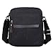 Eshow Men's Small Canvas Shoulder Bag Cross body Everyday Messenger Bag Travel School Work Black
