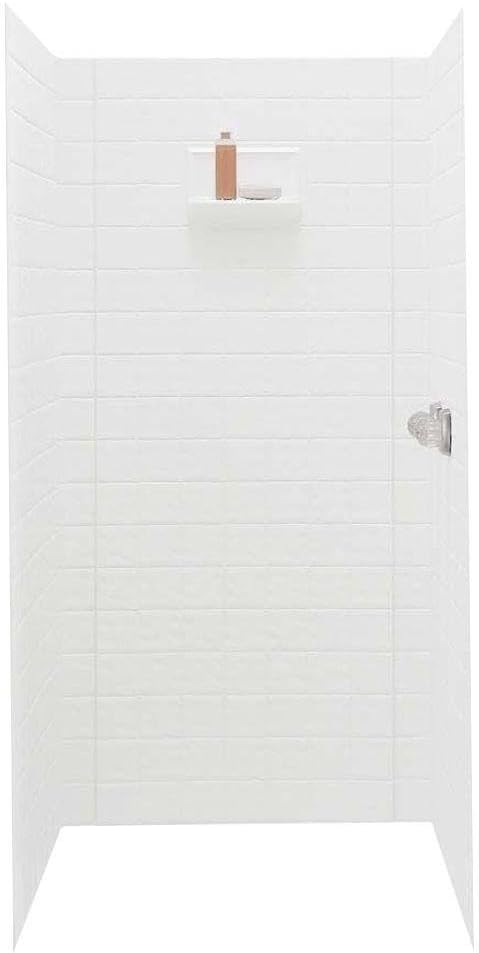 Swanstone TI-7236-010 Veritek Five Panel Shower Wall Kit, White Finish