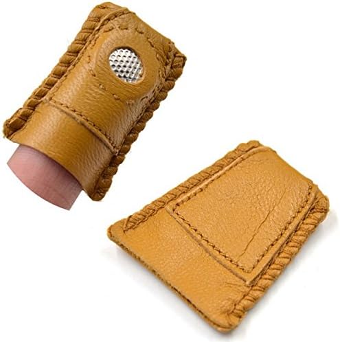 1pcs Synthetic Leather With Metal Tip Coin Thimble For Sewing Embroidery Quilting