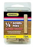 General Tools 840014 1/4-Inch Fluted Wood Dowel Pins, 72-Pack