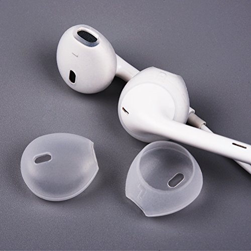 20 Pieces for iPhone Earpods Silicone Cover Tips Teemade Replacement Ear Gels Buds Anti-Slip Silicone Soft Sport Earbud Tips for iPhone X/8/8 plus/7/7 plus/6s/6 plus/5s/5c/5 (Clear)