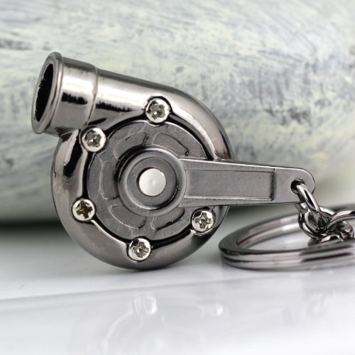 image for Maycom Creative Spinning New Turbo Turbocharger Keychain Key Chain Rin