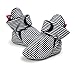 QGAKAGO Baby Girls or Boys Fleece Booties Cotton Lining and Soft Sole Prewalker Pull-On Shoes (6-12 Months Infant, Black Stripe)