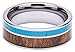 Tungsten Ring Inlaid with 100% Natural Koa Wood and Solid Turquoise - Extremely Unique - 8mm Wide - Wedding, Engagement, or Promise Ring - By Woodie Specs