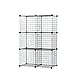 UNICOO - Multi Use DIY 6 Cube Wire Grid Organizer,Cube Storage, Bookcase, Bookshelf, Storage Organizer, Toy Organizer - (Black Wire)