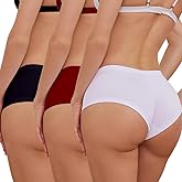 PBQOA Women's Butt Lifting Panties Sexy Scrunch Sports Yoga Brief Ruched Back Boyshort Underwear 3 Pack