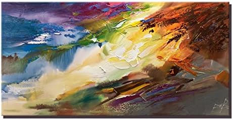 Oil Painting On Canvas Wall Art Modern Home Decorations Abstract Artwork Painting Prints on Canvas Unframed (16x32inch)
