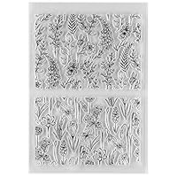 MaGuo Garden Flower Wild Flower Clear Rubber Stamps Background for DIY Scrapbooking Paper Craft or Card Making Decoration