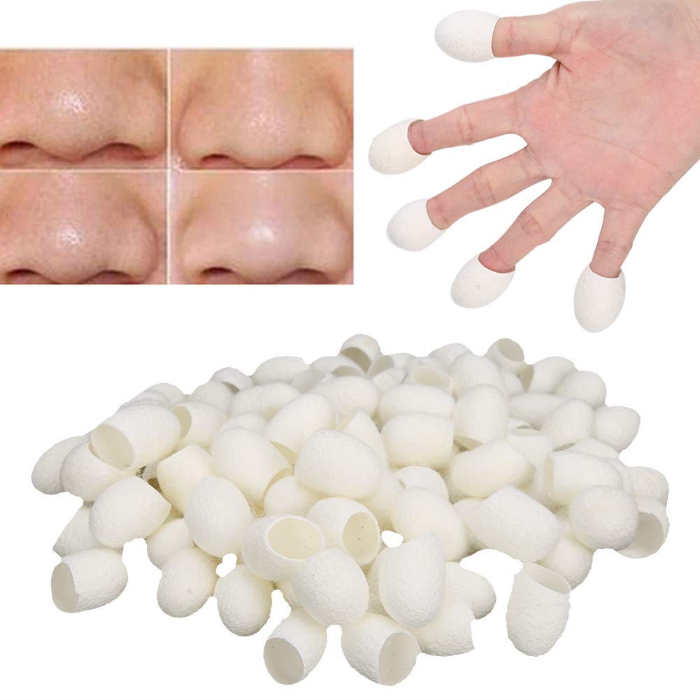 100 Pieces Silkworm Natural Silk Peeling Silkworm Balls for Facial Care Removing Blackheads