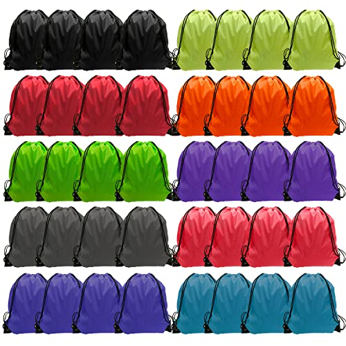 GoodtoU Drawstring Bags Bulk 40 Pack, Drawstring Backpack Cinch Bags for Kids