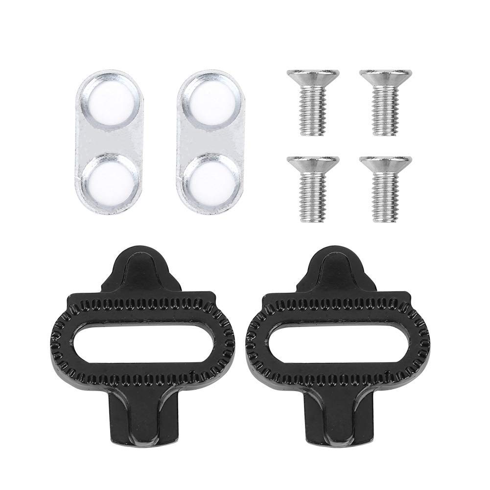 Bike Cleat Set, Bike Pedals Cleats Set Bicycle Shoes Pedal Grip with Spacers Screw Bolts Compatible with SPD Pedals