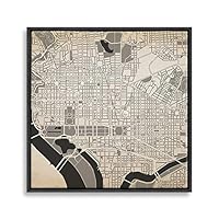 Framed Canvas Wall Art Map Canvas Prints Home Artwork Decoration for Living Room,Bedroom - 16x16 inches