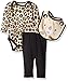 BON BEBE Baby Girls' 3 Piece Set with Longsleeve Bodysuit Bib and Turn-Me-Round Legging