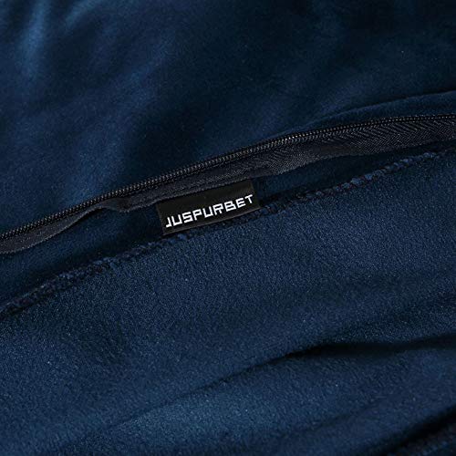 JUSPURBET Pack of 2,Velvet Decorative Throw Pillows Covers Cases for Couch Bed Sofa,Soild Color Soft Pillowcases,26x26 Inches,Navy Blue - Thumbnail 7