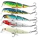 YONGZHI Fishing Lures Multi-Jointed Wobbler Crankbait Minnow and Popper VIB Top-Water Lure with Treble Hooks for Bass Trout Walleye Freshwater Saltwater Swimbaits