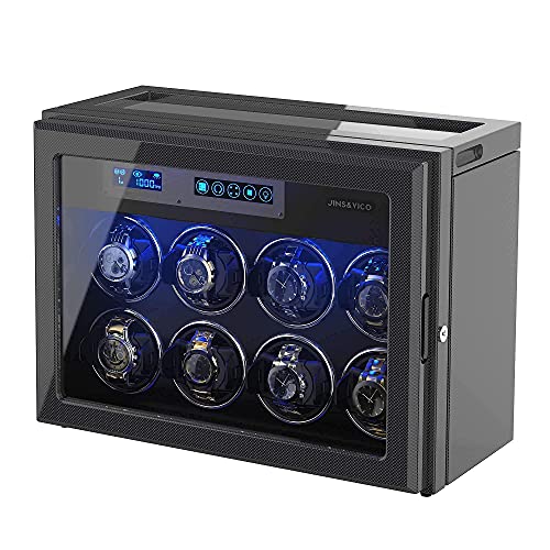 JINS&VICO Watch Winder for Automatic Watches, Carbon Fibre Shell with