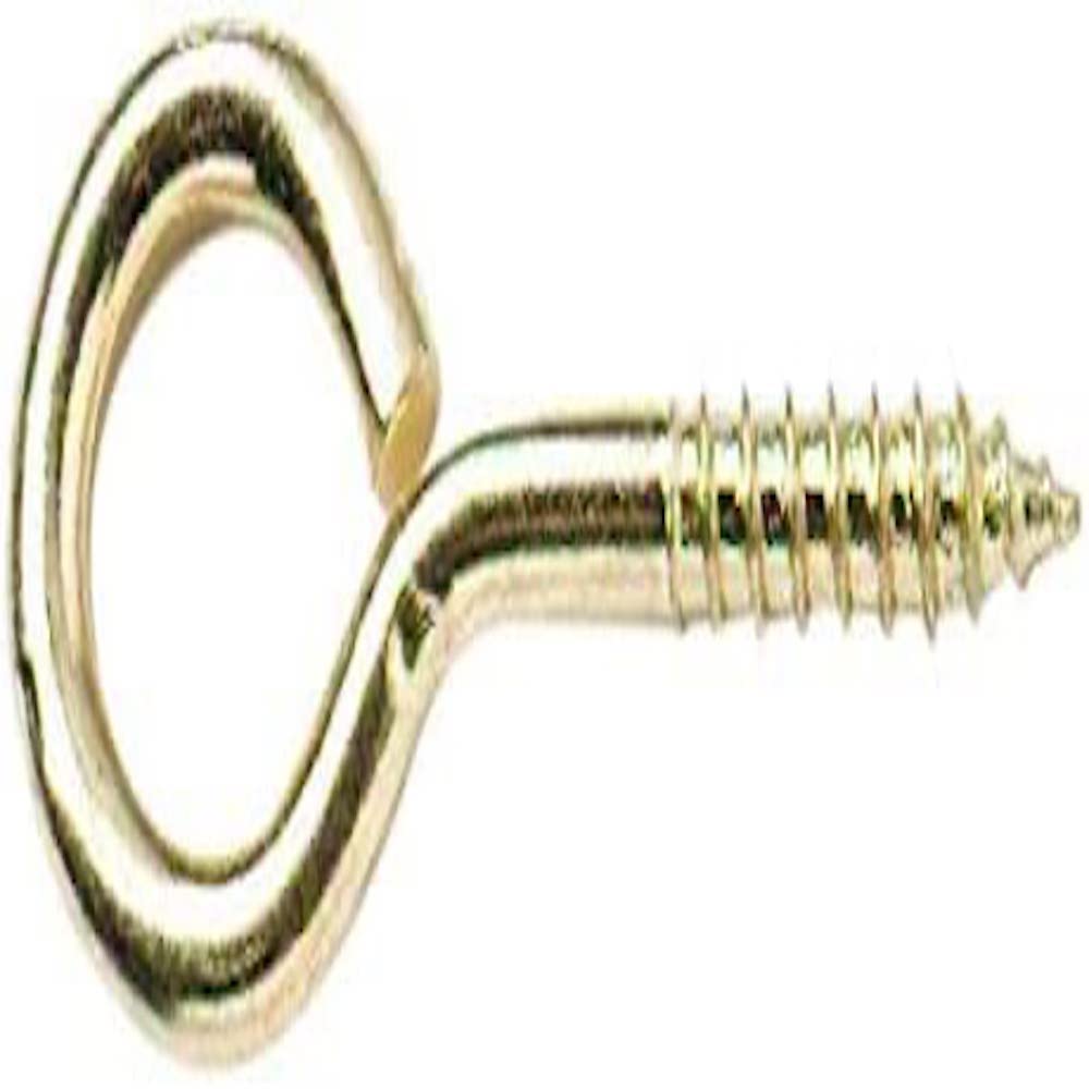 Merriway BH03574 (12 Pcs) EB Steel Screw-In Eye, 55mm (2.1/8 inch) Brass Plated - Pack of 12 Pieces