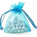 Akstore 100PCS 4x6inch (10x15cm) Drawstring Organza Jewelry Favor Pouches Wedding Party Festival Gift Bags Candy Bags (Light Blue)