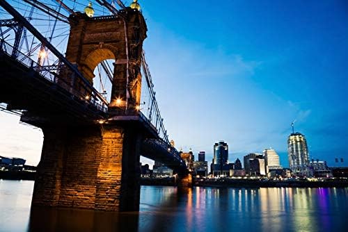 Amazon Com Cincinnati Ohio City View And Ohio River At Dusk Photography A 92601 24x36 Fine Art Giclee Gallery Print Home Wall Decor Artwork Poster Posters Prints