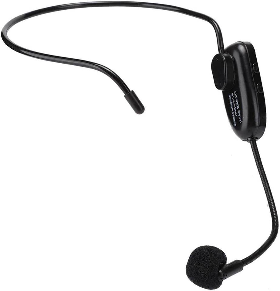 Wireless Microphone System, UHF Professional Head-Wear Mic for Voice Amplifier Computer Long Transmission Distance