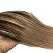 GOO GOO Clip in Hair Extensions Real Human Hair, Remy Human Hair Extensions Clip ins for Women, Natural Human Hair, 18inch 120g 7Pcs, 4/18 Balayage Chocolate Brown Highlighted Dirty Blonde
