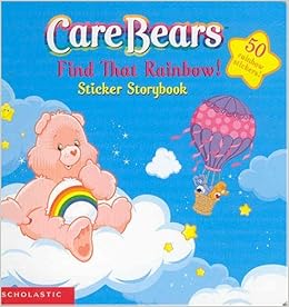 blue care bear with rainbow