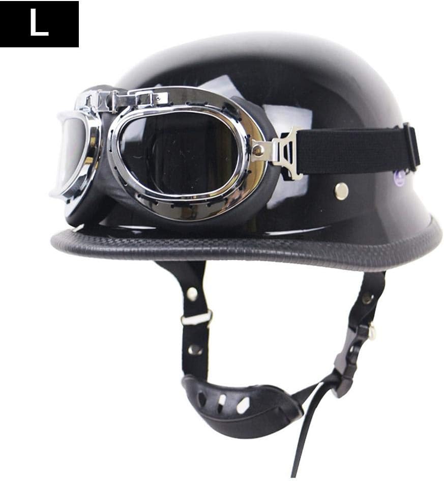 wendaby German helmet locomotive retro helmet Motorcycle helmet Outdoor riding half helmet with glasses